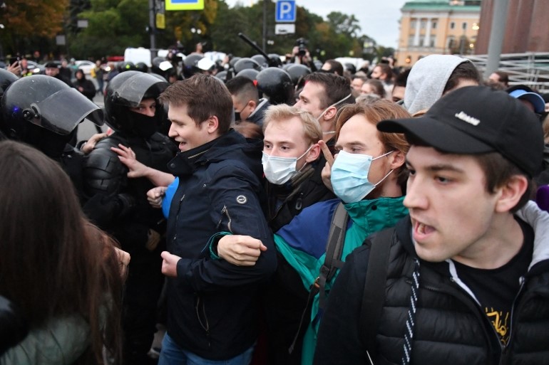 Protesters in Russia